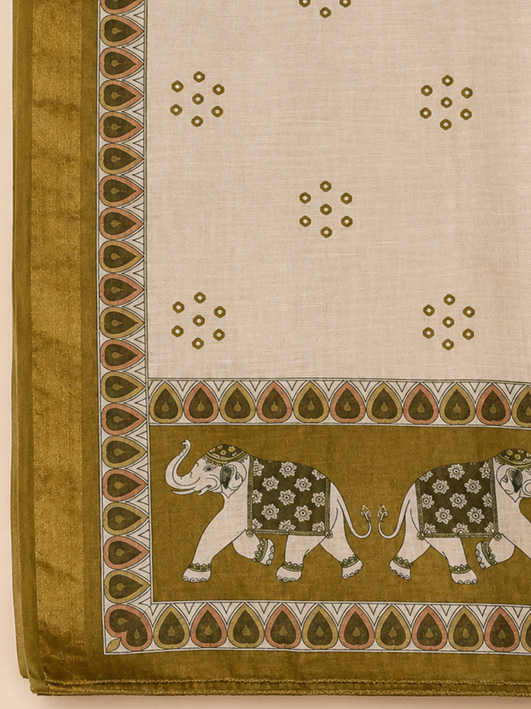 Mehndi Linen Printed Unstitched Dress Material