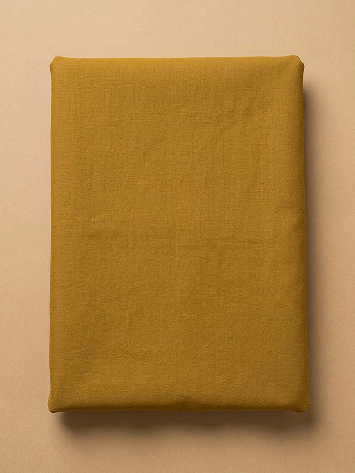 Mustard Organza Embroidered Unstitched Dress Material