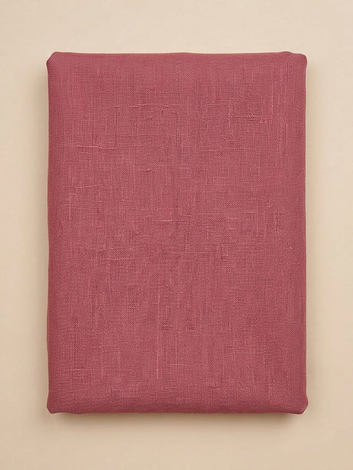 Pink Linen Blend Printed Unstitched Dress Material