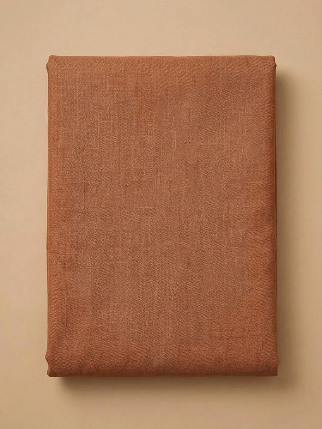Rust Linen Blend Printed Unstitched Dress Material