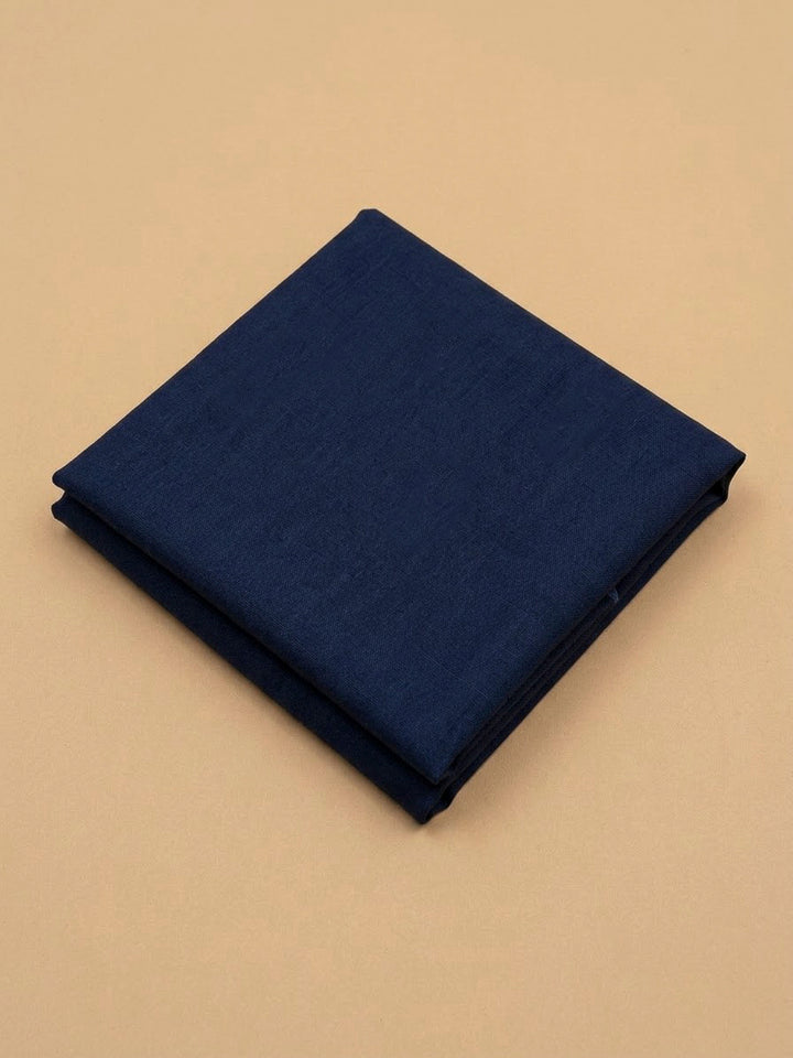 Blue Linen Blend Printed Unstitched Dress Material