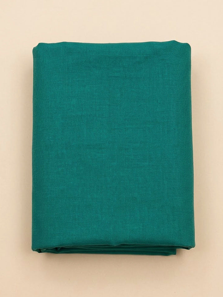 Rama Green Linen Blend Printed Unstitched Dress Material
