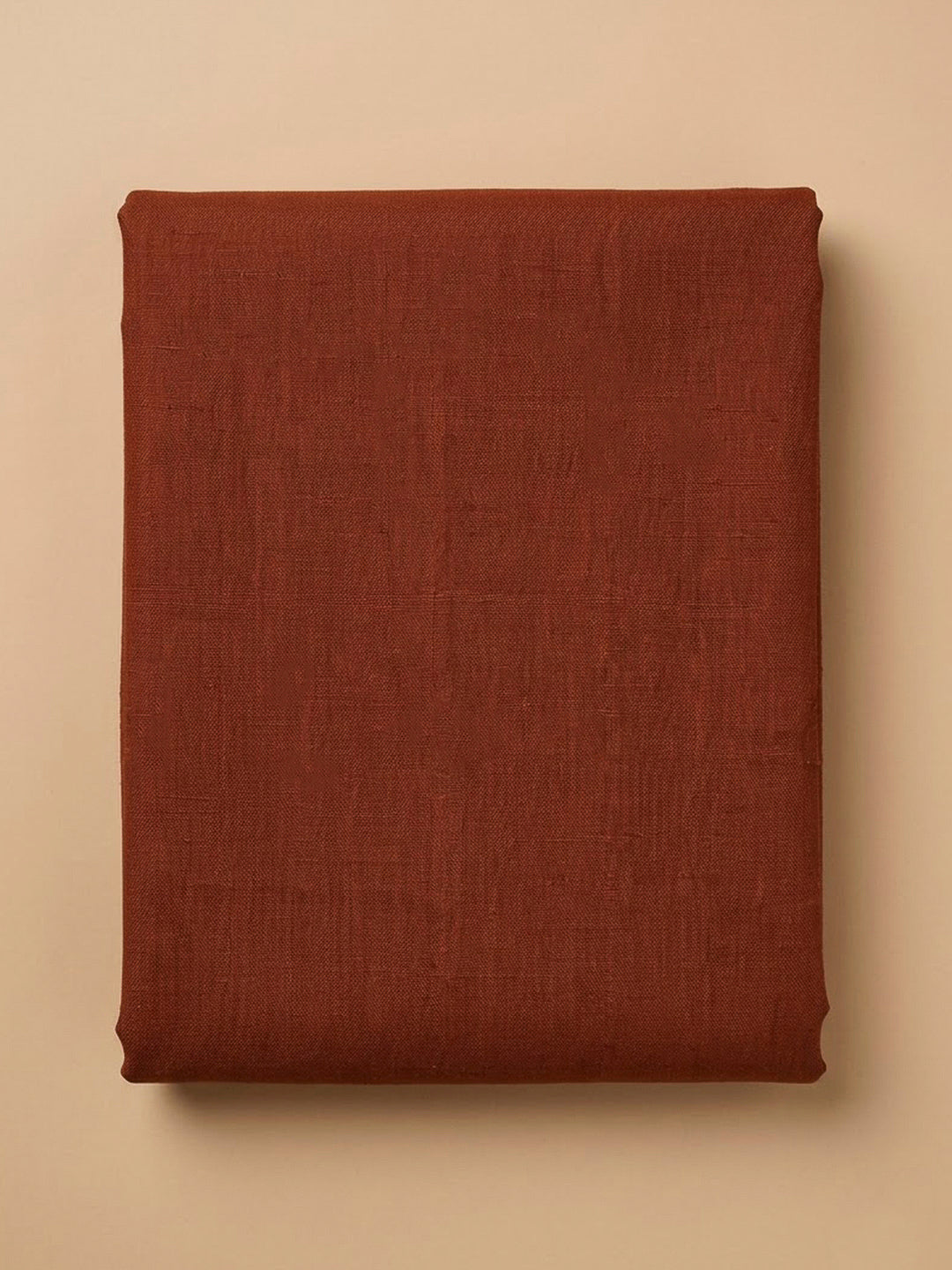 Rust Linen Blend Printed Unstitched Dress Material