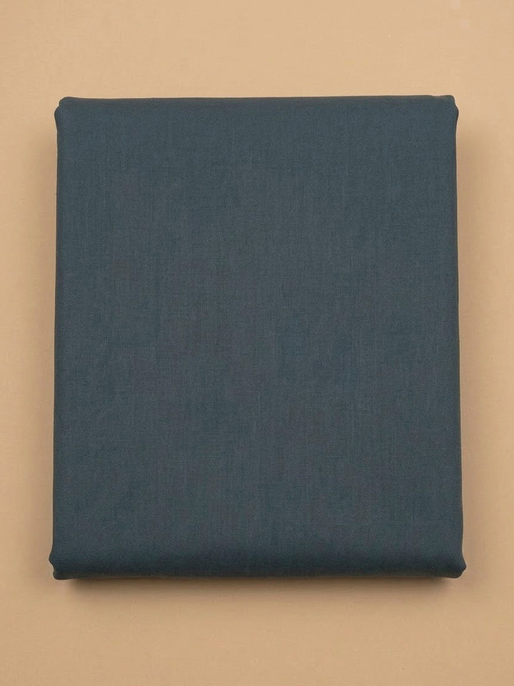 Blue Linen Blend Printed Unstitched Dress Material