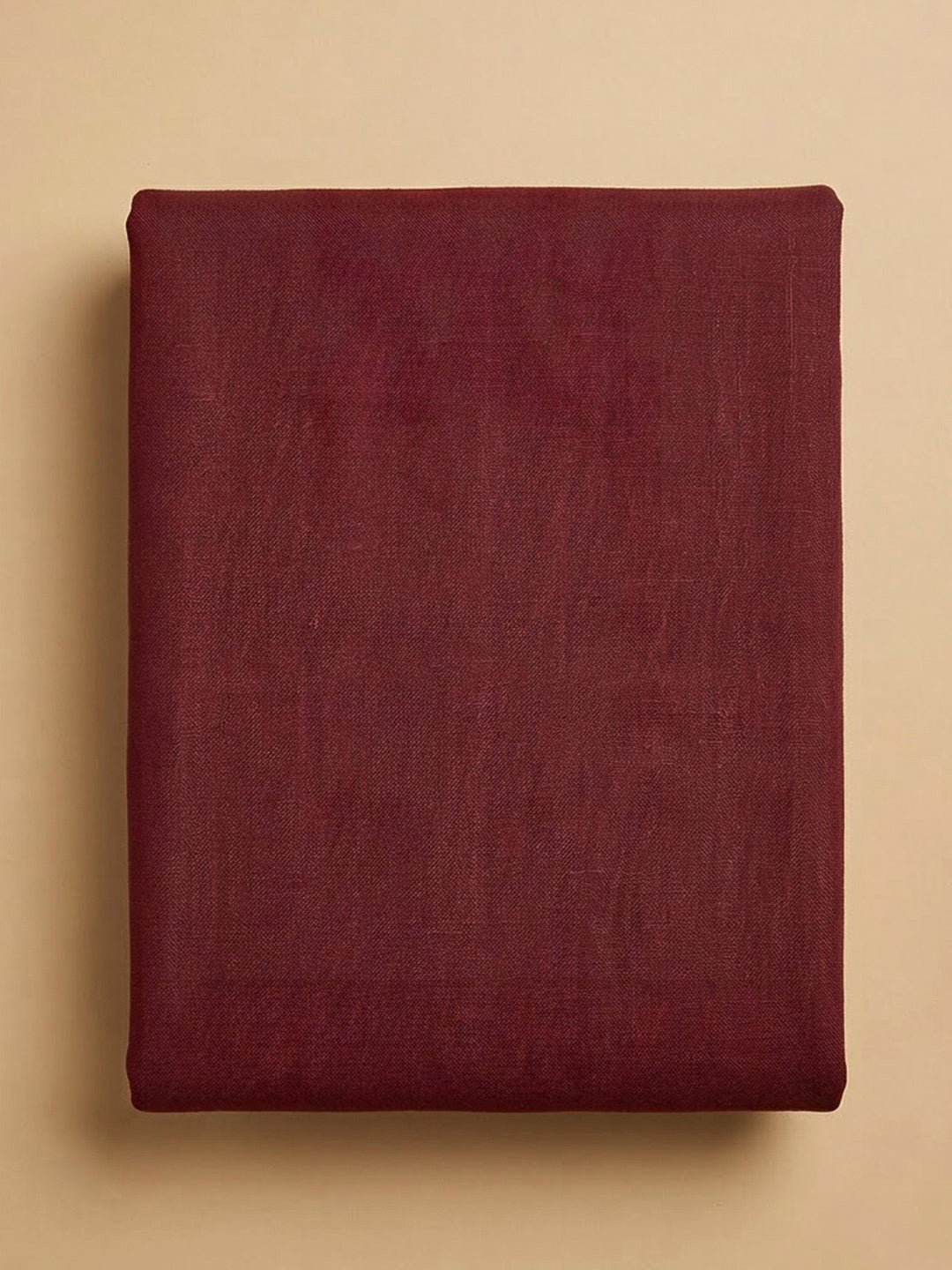 Maroon Linen Blend Printed Unstitched Dress Material