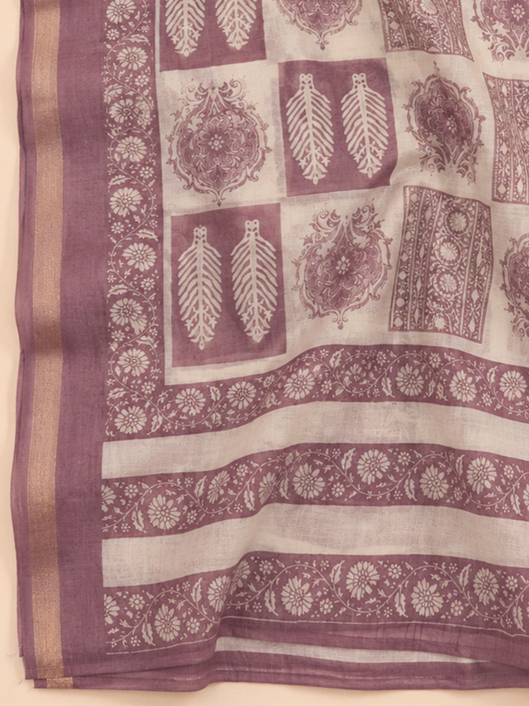 Lavender  Chanderi Unstitched Dress Material