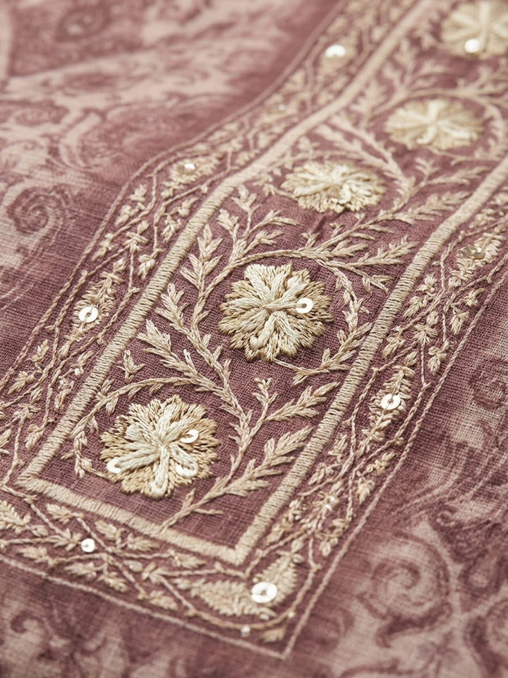 Onion Pink  Chanderi Unstitched Dress Material