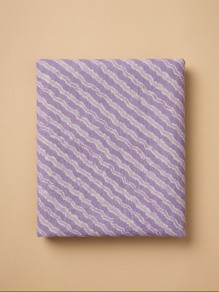 Purple Printed Cotton Blend Unstitched Dress Material