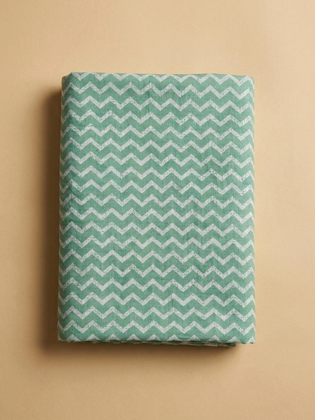 Sea Green Printed Cotton Blend Unstitched Dress Material