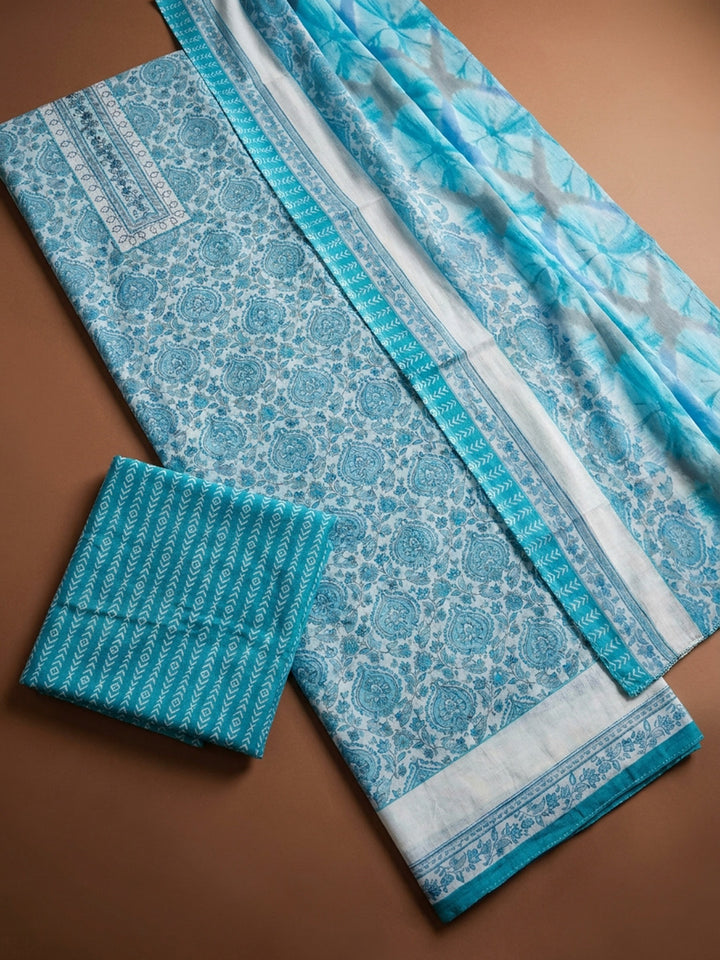 Firozee Yoke Embroidery Cotton Blend Unstitched Dress Material