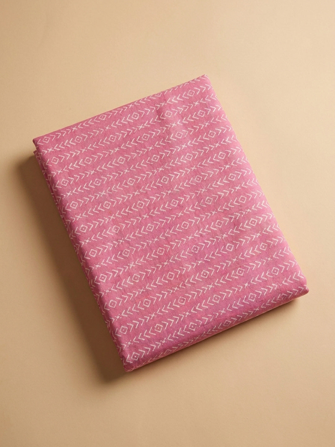 Pink Yoke Embroidery Cotton Blend Unstitched Dress Material