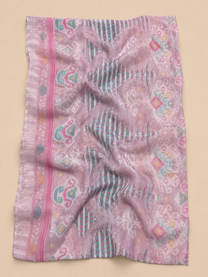 Onion Pink Embroidery Cotton Blend Unstitched Dress Material