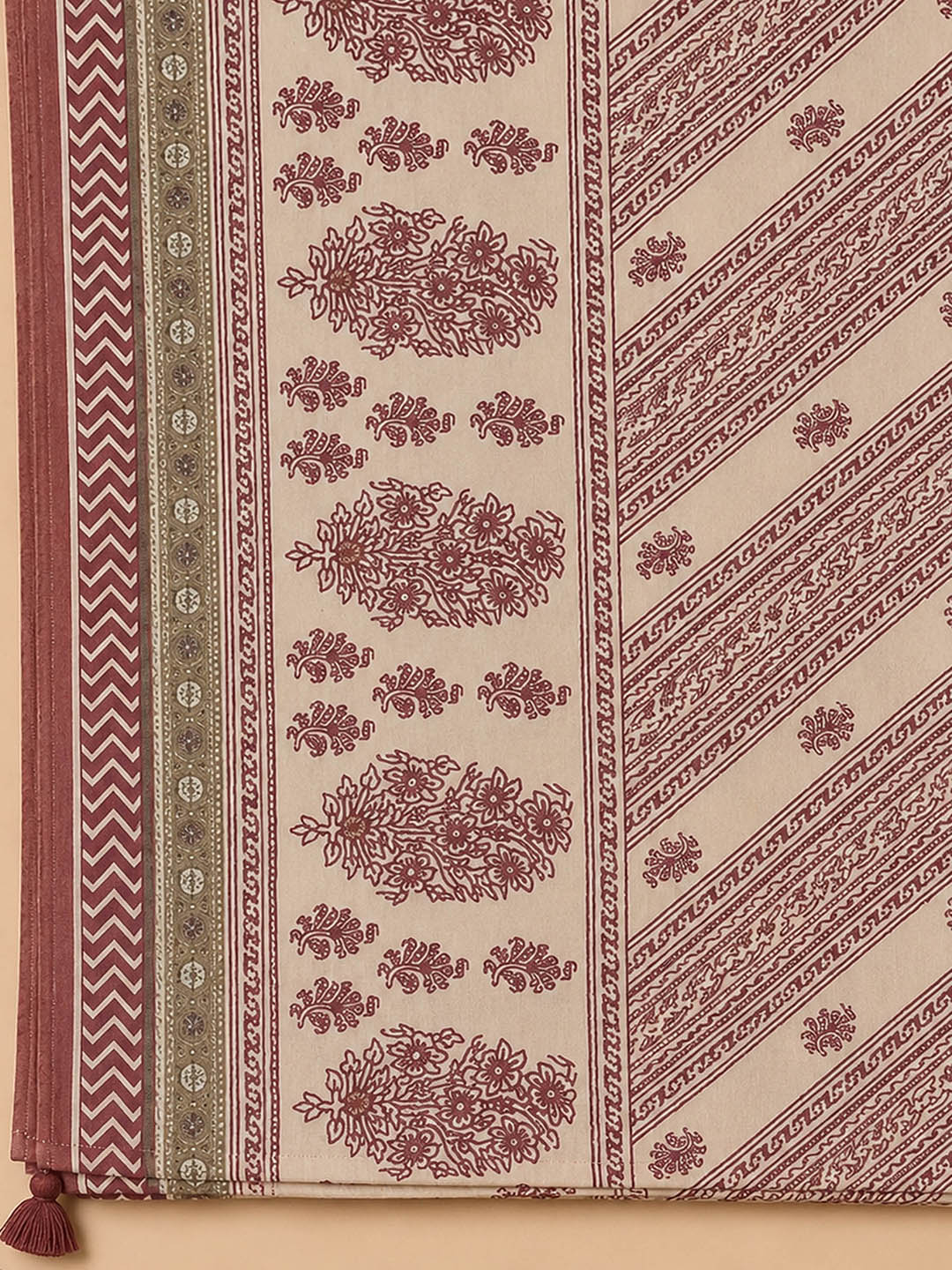 Onion Pink Printed Cotton Blend Unstitched Dress Material