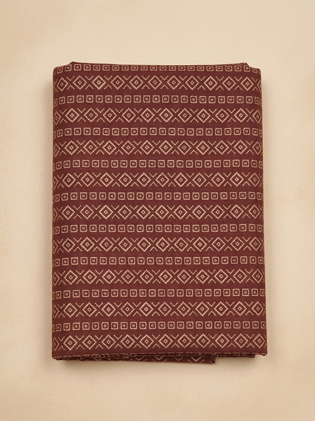 Onion Pink Printed Cotton Blend Unstitched Dress Material