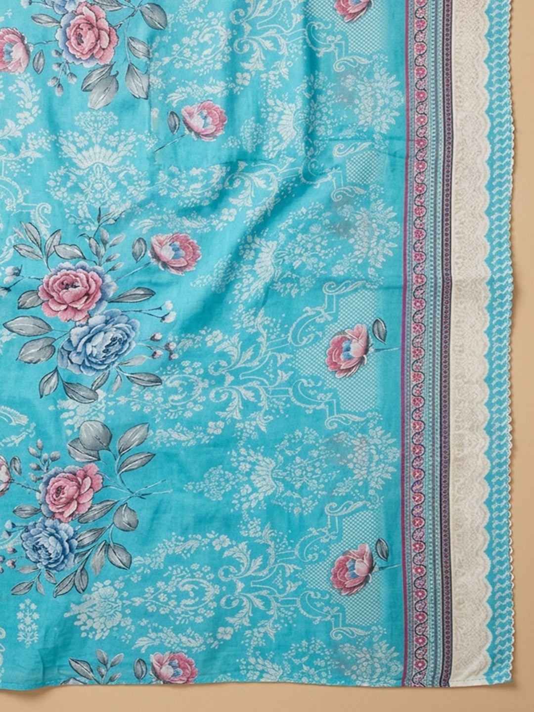 Firozee Printed Cotton Blend Unstitched Dress Material