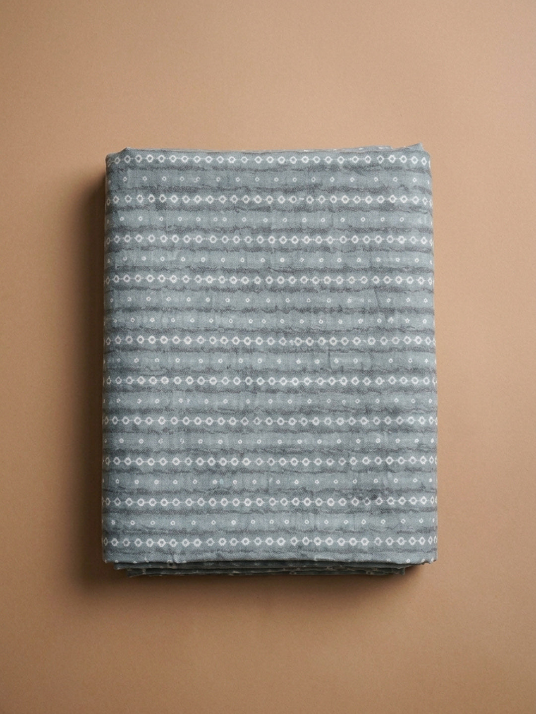 Grey Printed Cotton Blend Unstitched Dress Material