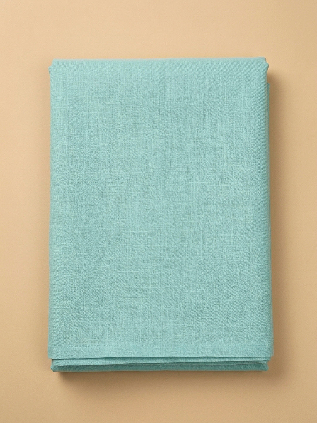 Blue Printed Linen Blend Unstitched Dress Material