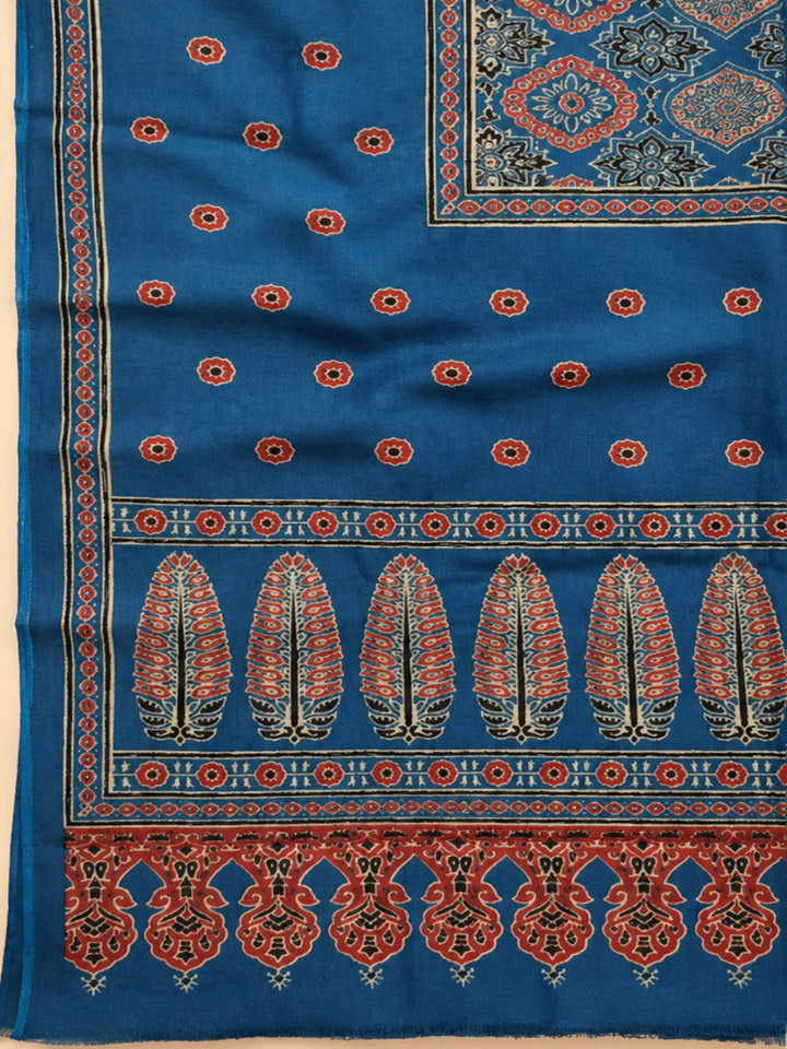 Blue Embroidery Cotton Blend Unstitched Dress Material