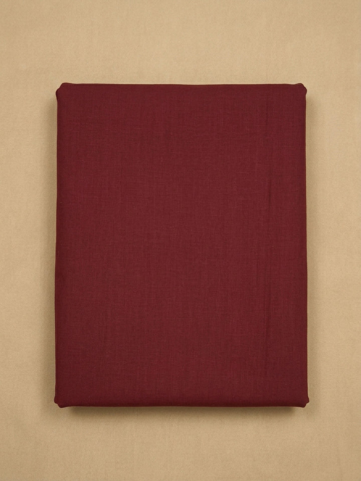 Maroon Printed Muslin Unstitched Suit &amp; Pant With Muslin Dupatta