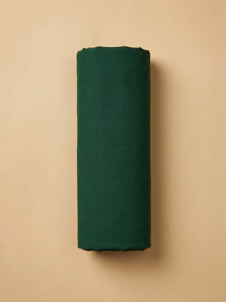Bottle Green Yoke Embroidery Cotton Blend Unstitched Dress Material