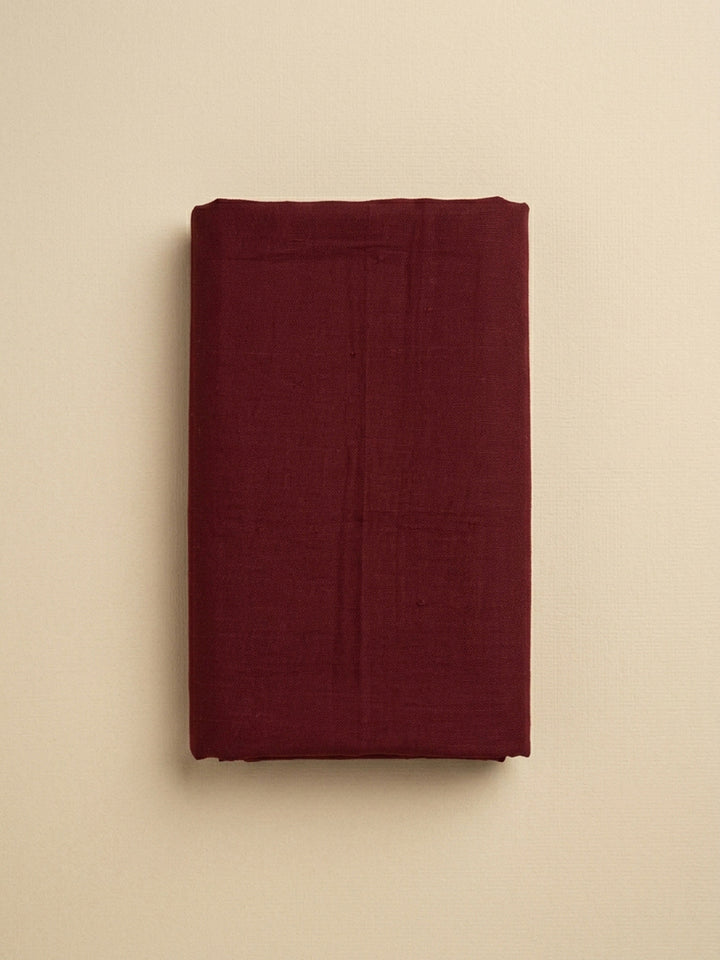 Maroon Yoke Embroidery Cotton Blend Unstitched Dress Material