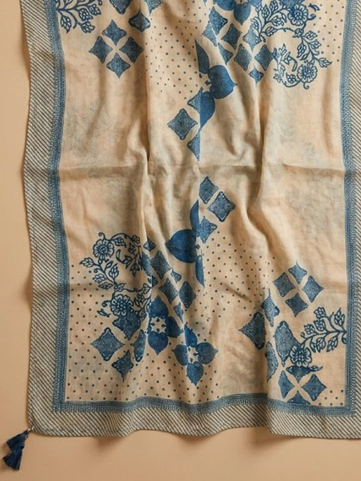 Blue Embroidery Muslin Unstitched Dress Material