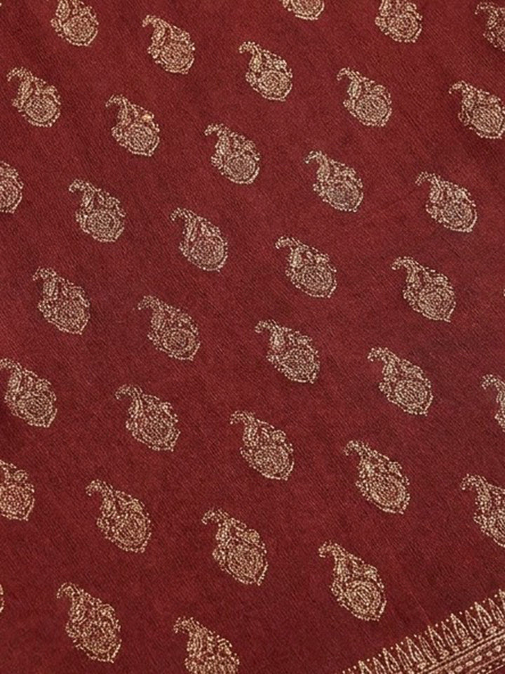 Maroon Embroidery Muslin Unstitched Dress Material
