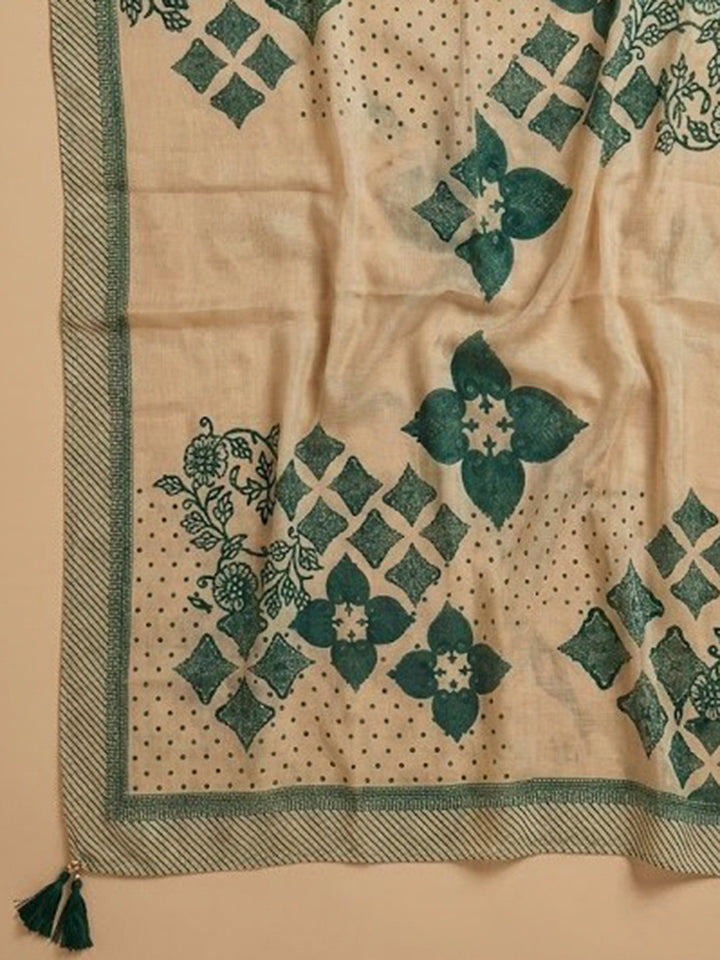 Rama Green Embroidery Muslin Unstitched Dress Material