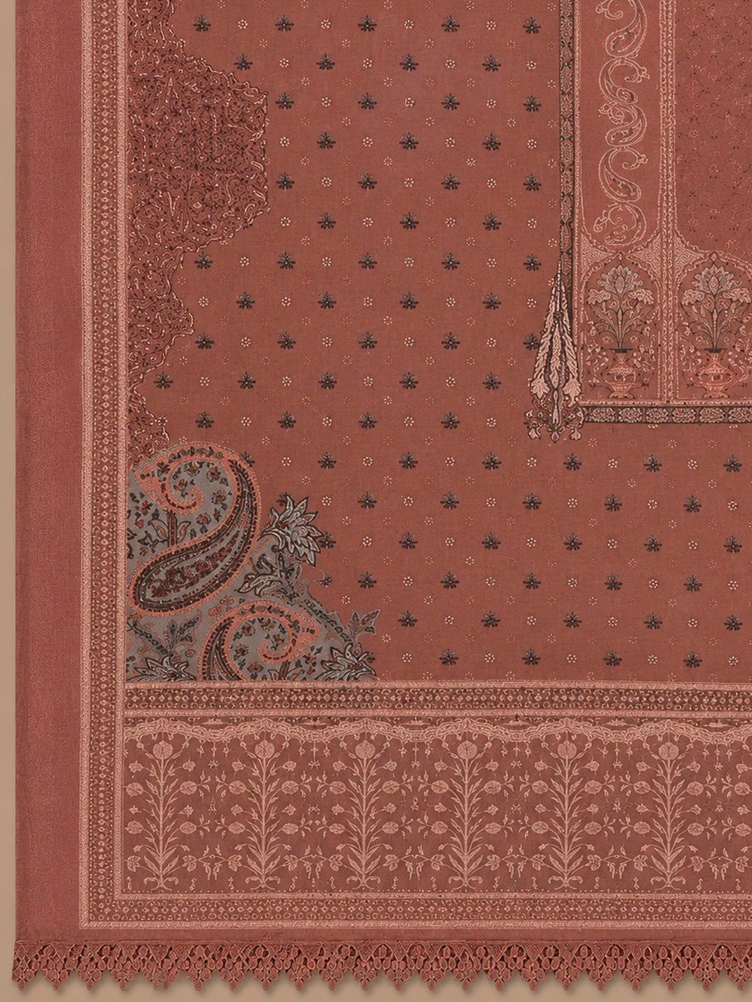 Dusty Pink Embroidery Muslin Unstitched Dress Material