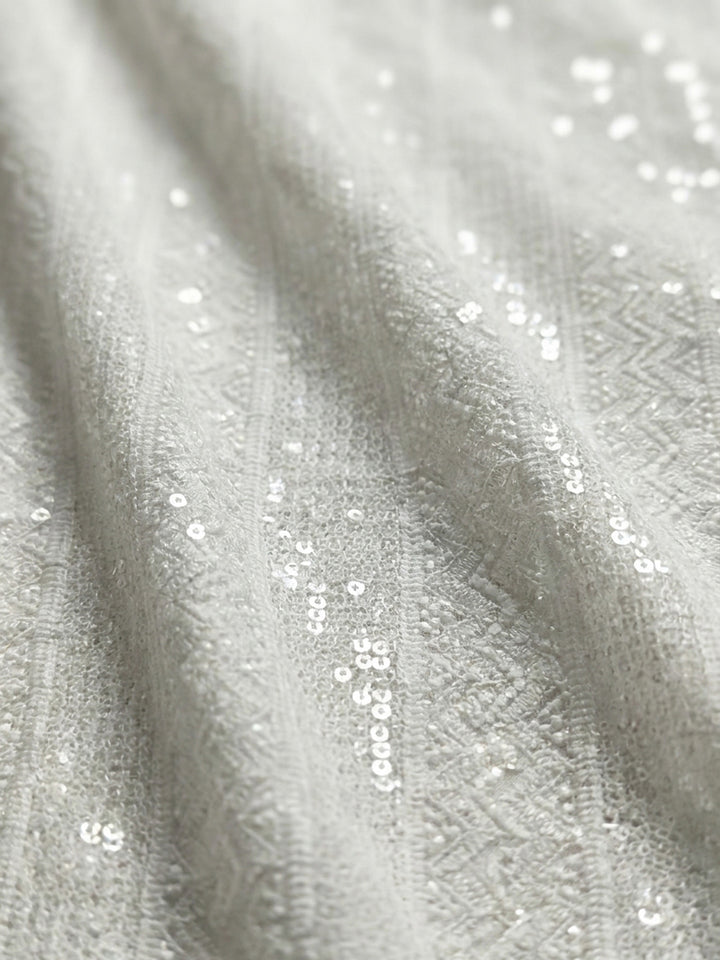 Off White Embroidery Georgette Unstitched Dress Material