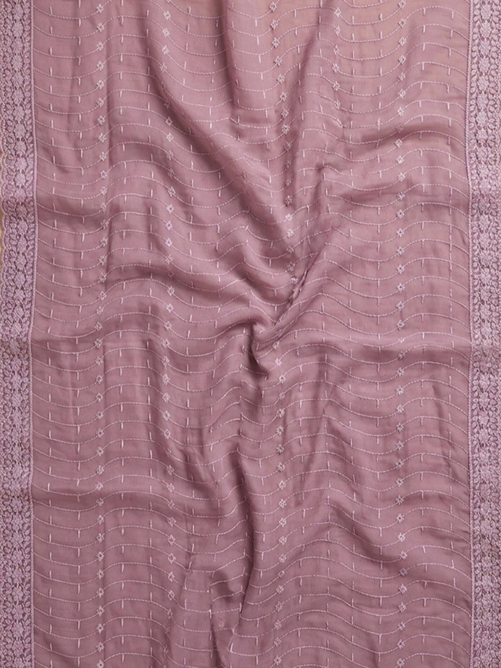 Onion Pink Embroidered Georgette Unstitched Suit With Pant &amp; Dupatta