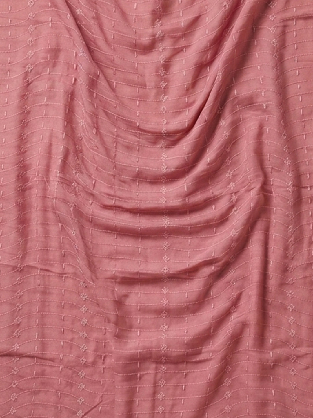 Peach Embroidered Georgette Unstitched Suit With Pant &amp; Dupatta