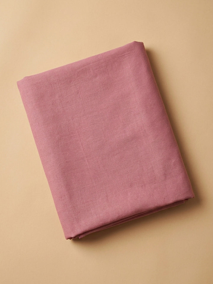 Onion Pink Printed Cotton Blend Unstitched Suit &amp; Pant With Cotton Dupatta