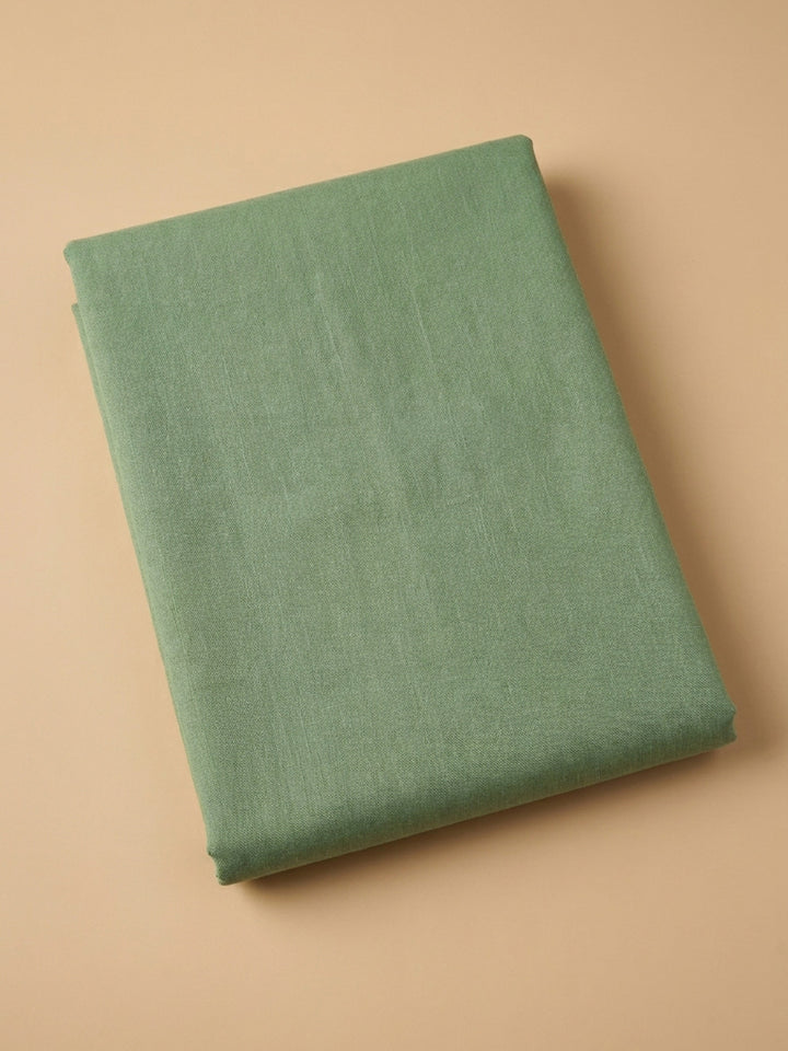 Pista Green Printed Cotton Blend Unstitched Suit &amp; Pant With Cotton Dupatta