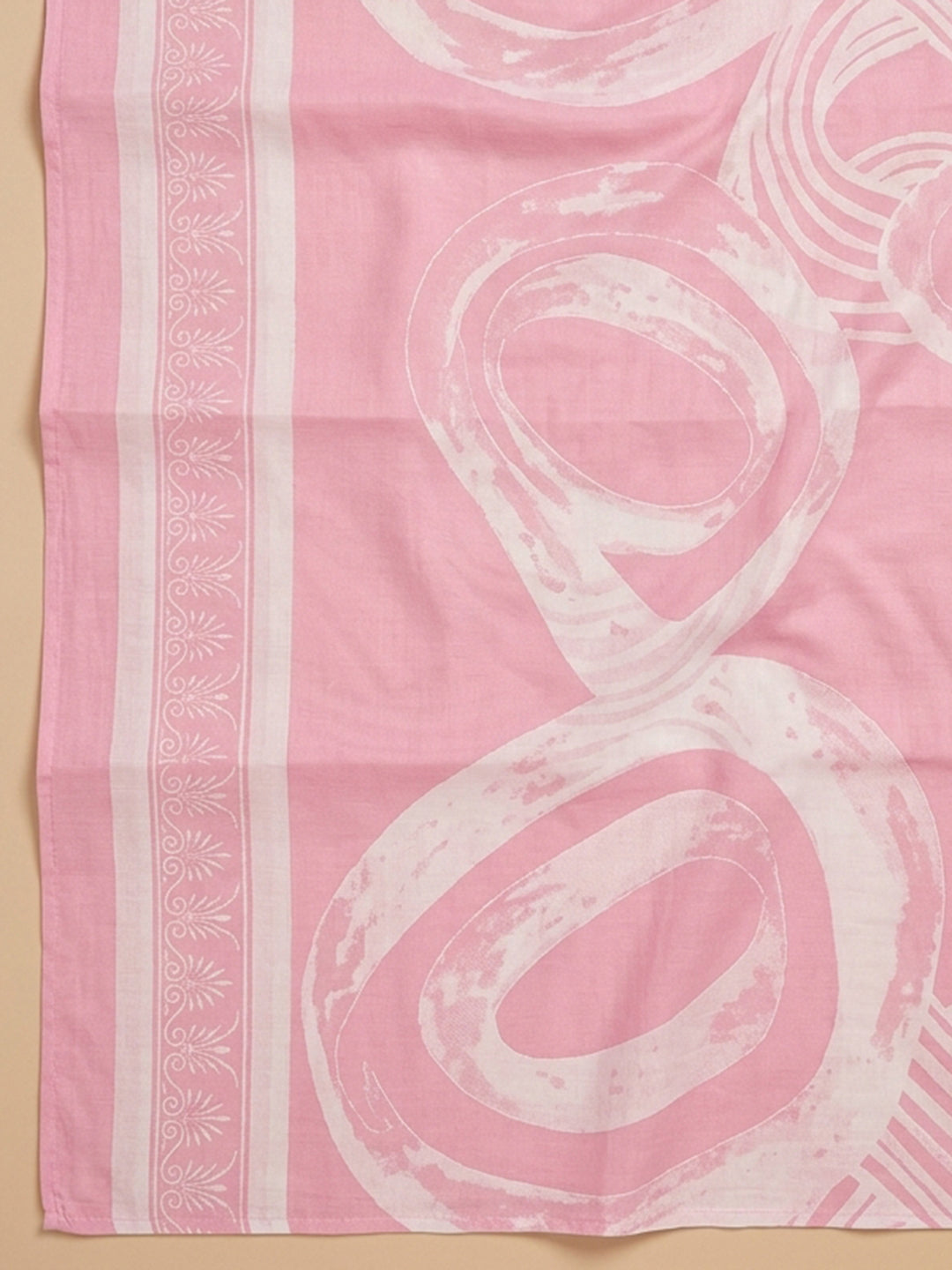 Pink Embroidered Cotton Blend Unstitched Suit With Pant &amp; Dupatta