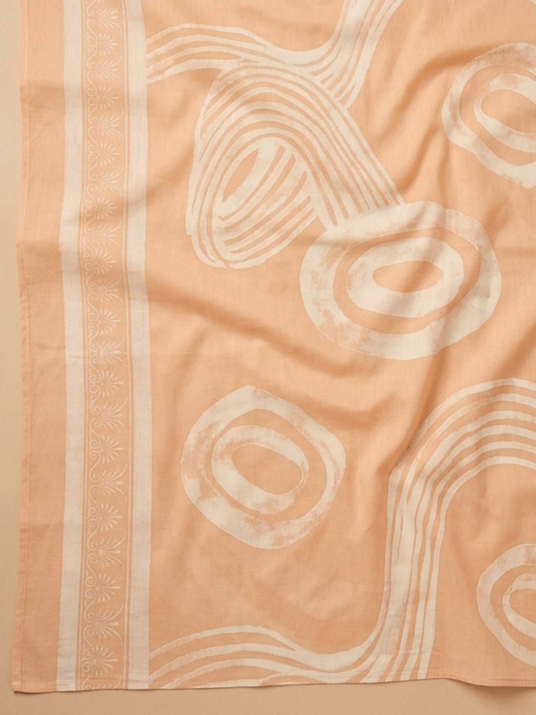 Rust Embroidered Cotton Blend Unstitched Suit With Pant &amp; Dupatta