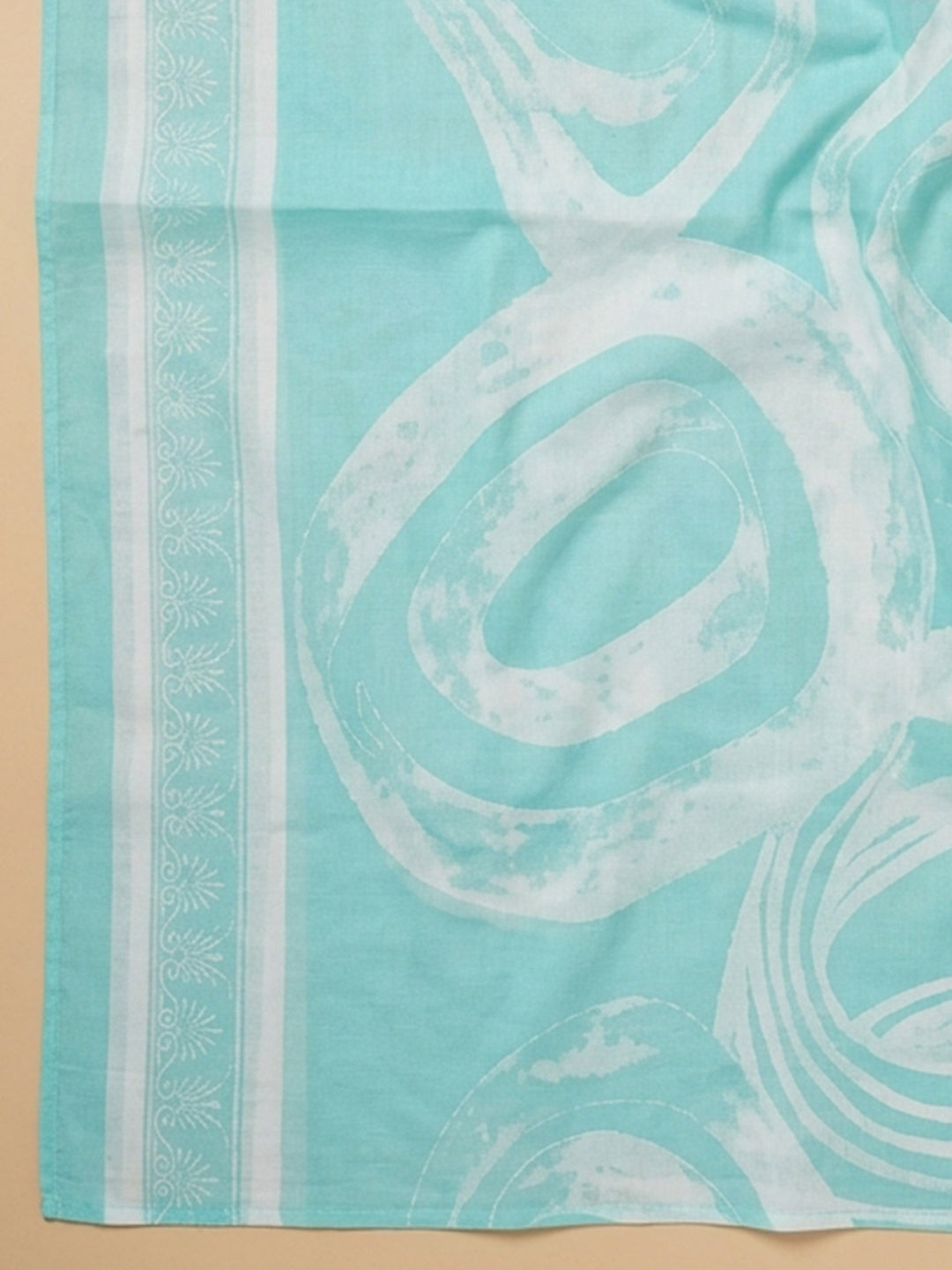 Sea Green Embroidered Cotton Blend Unstitched Suit With Pant &amp; Dupatta