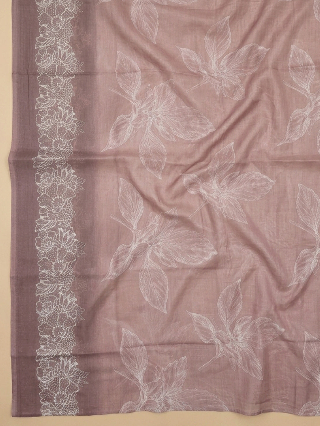 Dusty Pink Embroidered Cotton Blend Unstitched Suit With Pant &amp; Dupatta