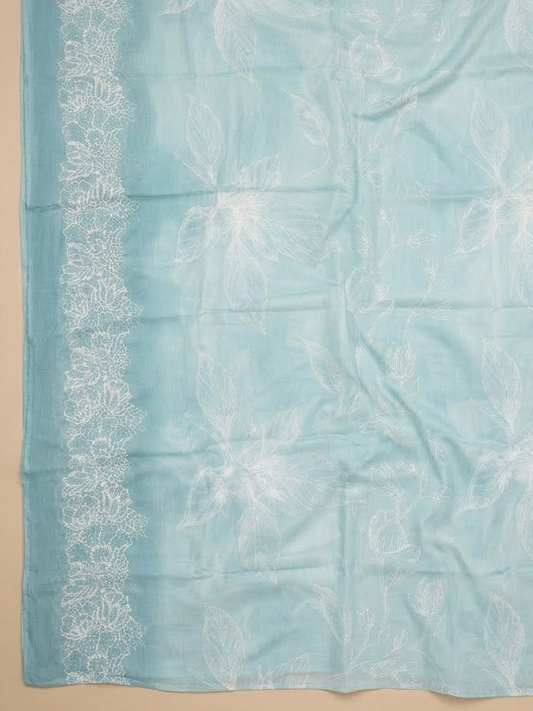 Firozee Embroidered Cotton Blend Unstitched Suit With Pant &amp; Dupatta