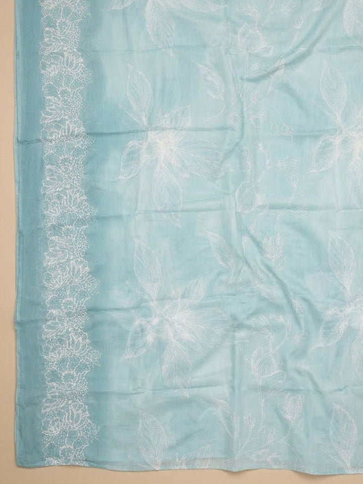 Firozee Embroidered Cotton Blend Unstitched Suit With Pant &amp; Dupatta