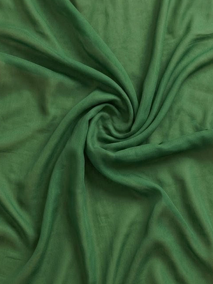 Bottle Green Embroidered Cotton Blend Unstitched Suit &amp; Pant With Cotton Dupatta