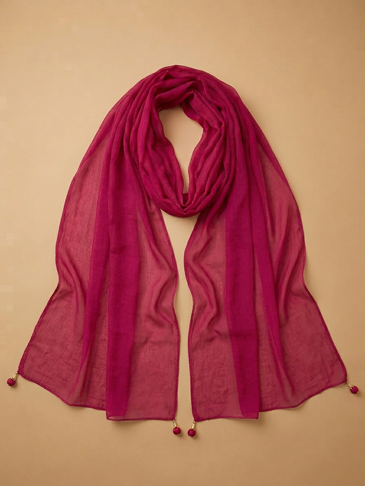 Pink Embroidered Cotton Blend Unstitched Suit With Pant &amp; Dupatta