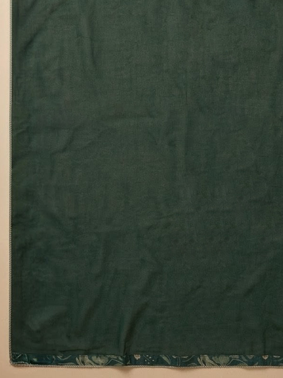 Bottle Green Embroidered Cotton Blend Unstitched Suit With Pant &amp; Dupatta