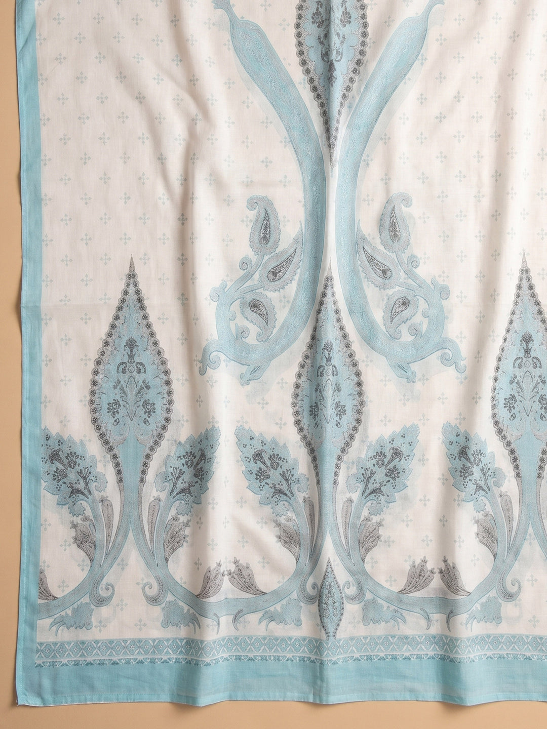 Firozee Printed Cotton Blend Unstitched Suit With Pant &amp; Dupatta