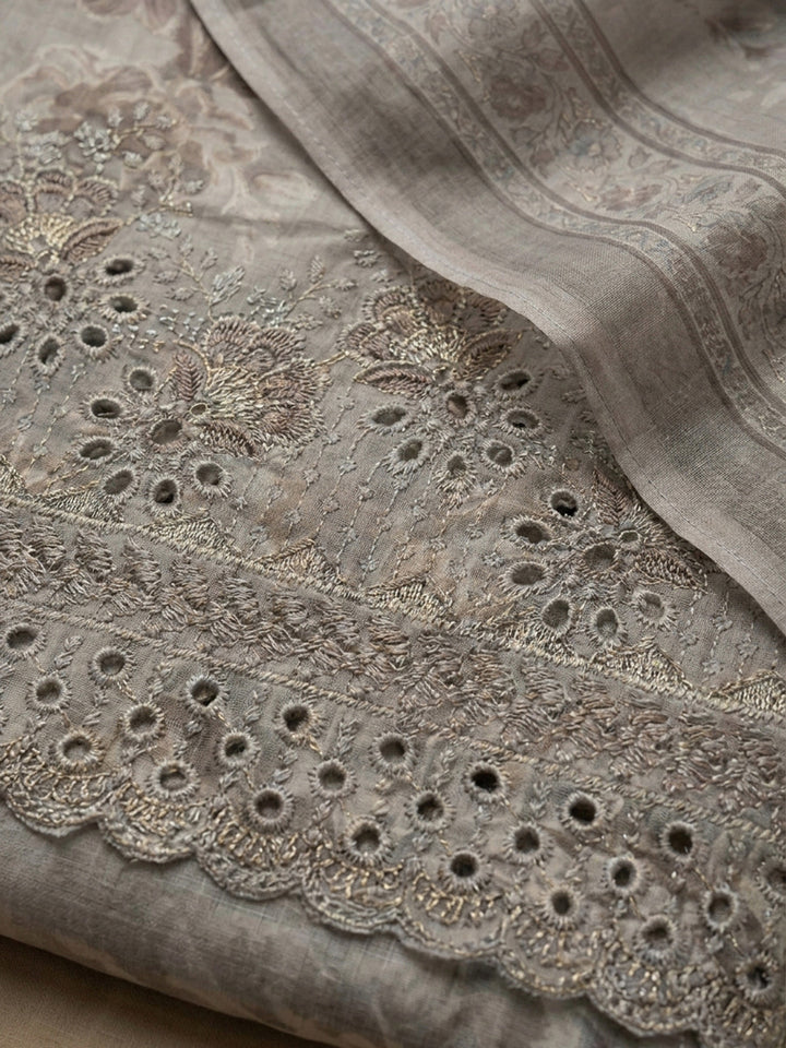 Mouse Printed Cotton Blend Unstitched Suit &amp; Pant With Cotton Dupatta