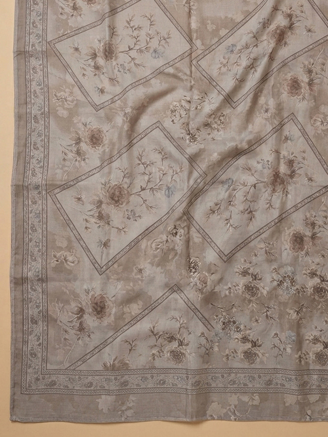 Mouse Printed Cotton Blend Unstitched Suit &amp; Pant With Cotton Dupatta