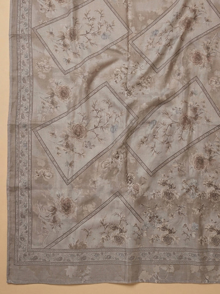 Mouse Printed Cotton Blend Unstitched Suit &amp; Pant With Cotton Dupatta