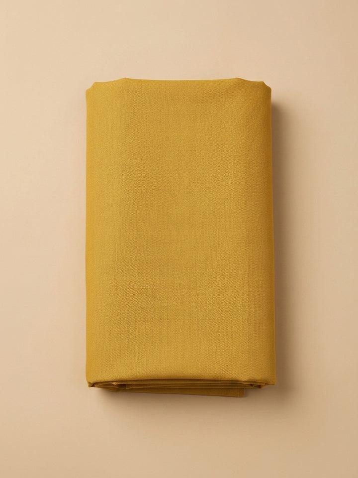 Mustard Embroidery Cotton Blend Unstitched Dress Material