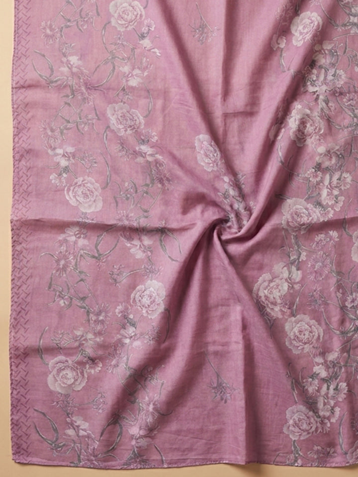 Onion Pink Embroidery Cotton Blend Unstitched Dress Material