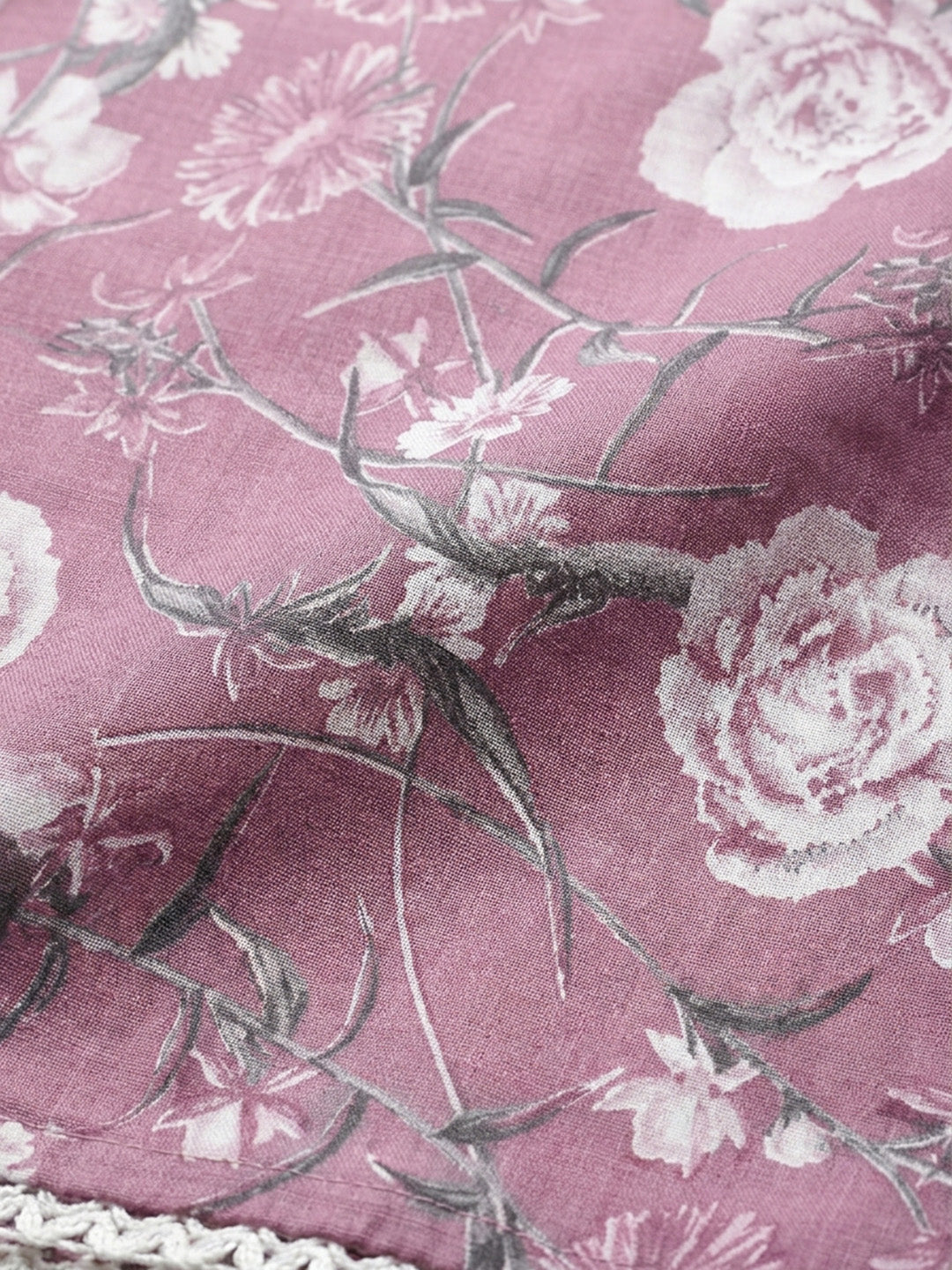 Onion Pink Embroidery Cotton Blend Unstitched Dress Material